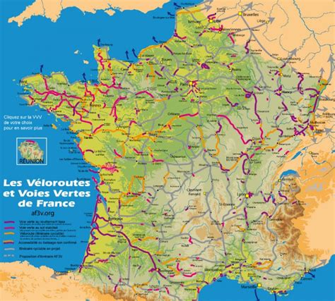 Carte des véloroutes et voies vertes en France