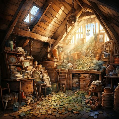 Illustration historique d'un grenier à grain traditionnel rempli après les moissons