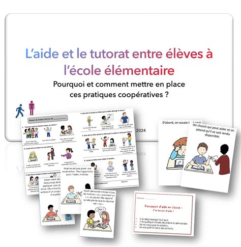 Schéma illustrant le cycle du tutorat entre pairs : de la formation à la coopération en classe