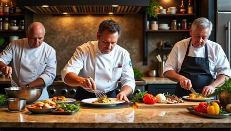 chefs cuisiniers en démonstration