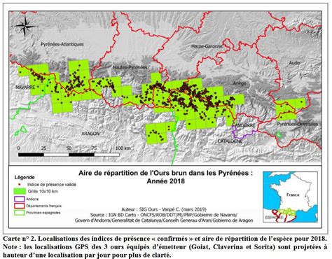 Carte de répartition de l'ail des ours en France