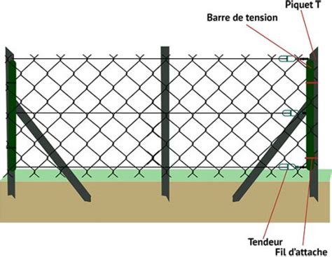 schéma des deux options d'installation de grillage pour tuteurage