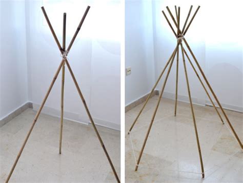 schéma de construction d'un tipi en bambou pour haricots