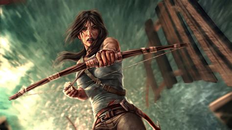 Lara Croft explorant une forêt dense
