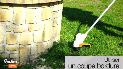 Schéma illustrant l'utilisation d'un coupe-bordures le long d'une bordure de massif