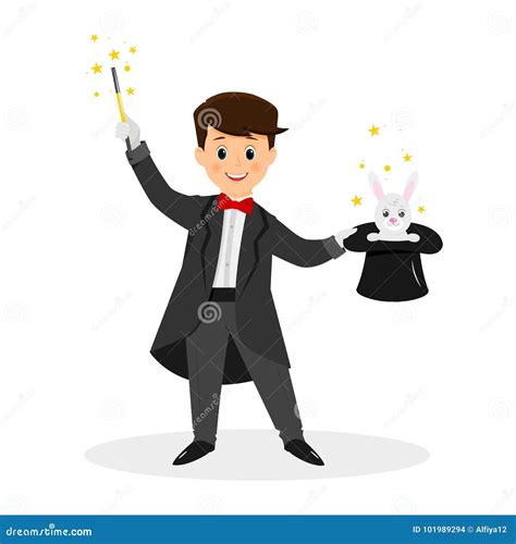 Illustration d'un magicien en spectacle