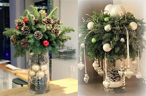 Composition florale d'amaryllis avec des branches de sapin et des pommes de pin pour une décoration de Noël