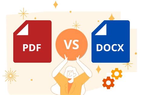Infographie comparant les formats de documents (PDF vs DOCX) et leurs usages