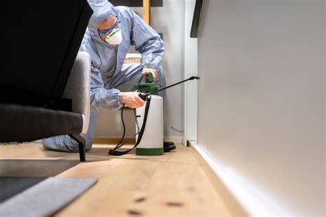 Exterminateur de nuisibles au travail
