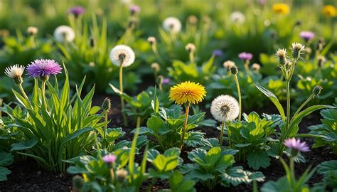 jardin envahi par des adventices diverses