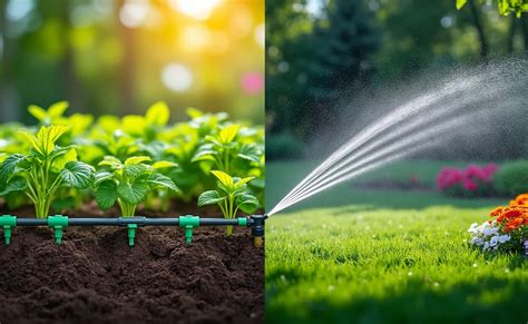 Diagramme comparatif entre l'arrosage goutte-à-goutte et l'arrosage par aspersion
