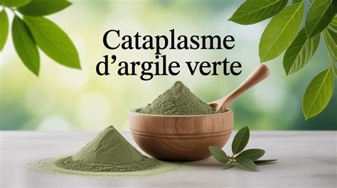 Schéma montrant l'application d'un cataplasme à l'argile et au lierre sur la peau