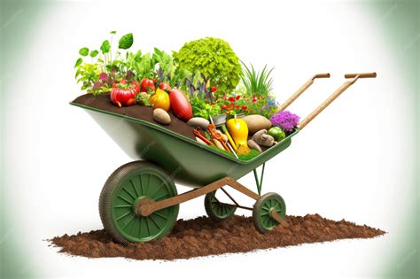 Détail d'une brouette remplie de légumes de saison à la cueillette