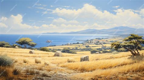 Paysage méditerranéen typique avec une végétation diversifiée et des fleurs printanières