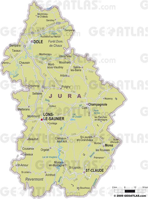 Map of Dole within the Jura department