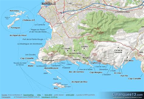 Carte des restrictions d'accès aux calanques