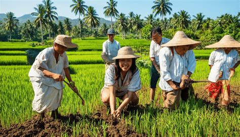 Plantation manuelle du riz à Bali