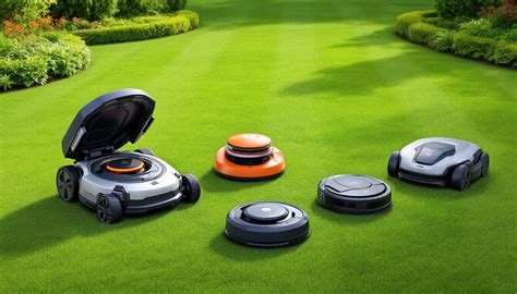 Représentation des différents modèles de tondeuses : robot, autoportée, électrique