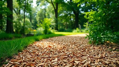 Terrain en pente stabilisé par une couche de copeaux de bois pour le contrôle de l'érosion