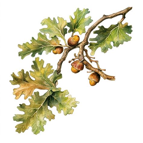 Illustration représentant la faune se nourrissant des glands de chêne