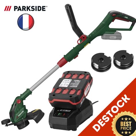 Schéma technique d'un coupe-bordure Parkside avec identification des composants principaux