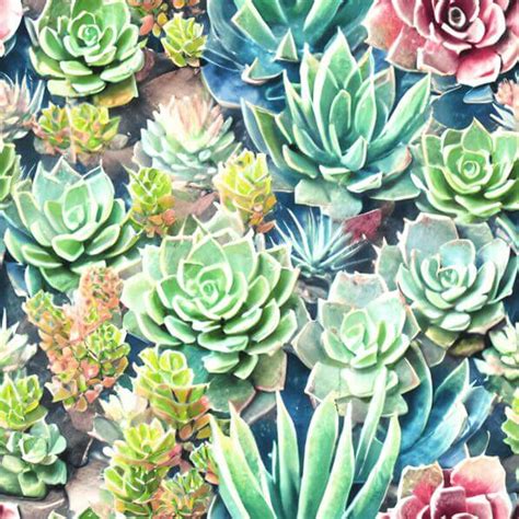 Mosaïque de différentes plantes succulentes aux formes et couleurs variées