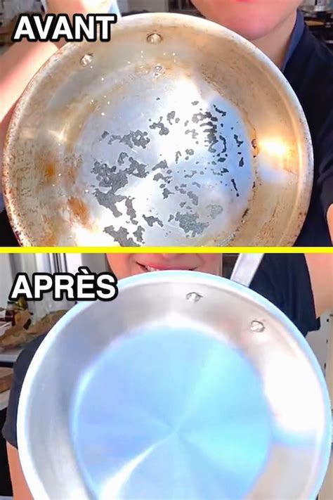 Photo montrant l'utilisation du marc de café pour nettoyer une poêle