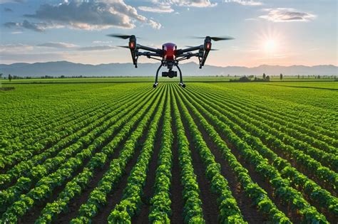 Drone survolant un champ pour l'analyse de la croissance végétale