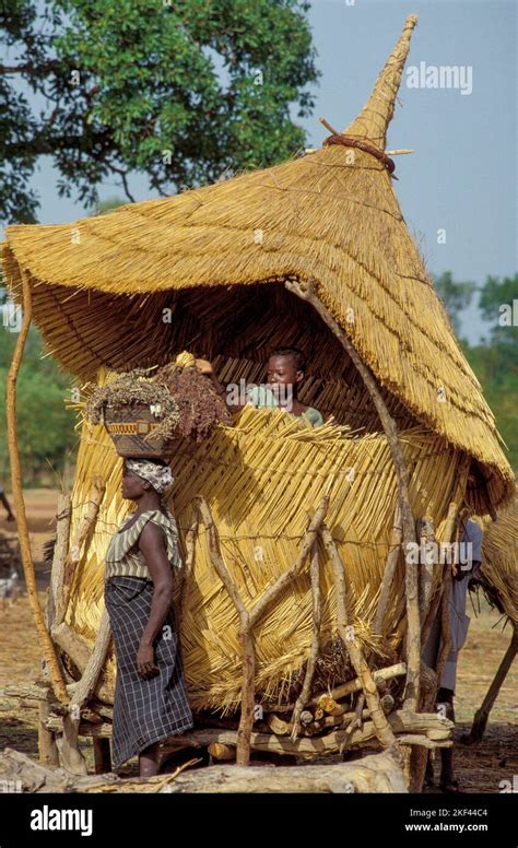 Grenier traditionnel africain enduit de bouse