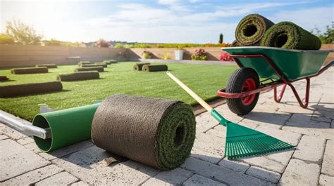 Outils pour la pose de gazon en rouleau