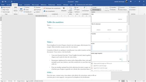Exemple de mise en page Word pour les annexes