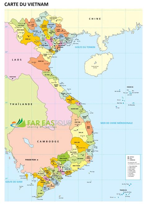 Carte des régions rizicoles du Vietnam