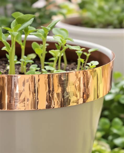 barrière de protection en cuivre autour d'une plante