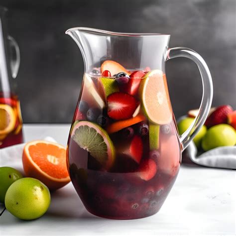 Carafe de sangria avec des fruits