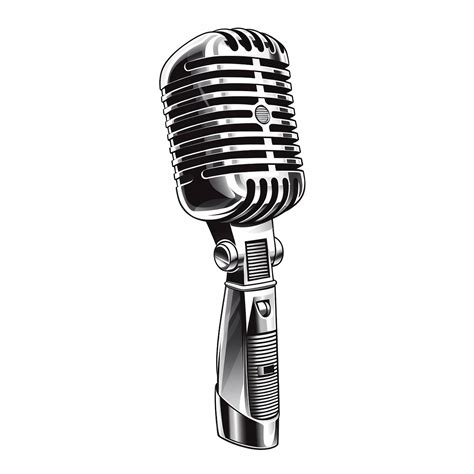 Illustration d'un microphone de studio radio vintage symbolisant l'art de l'imitation