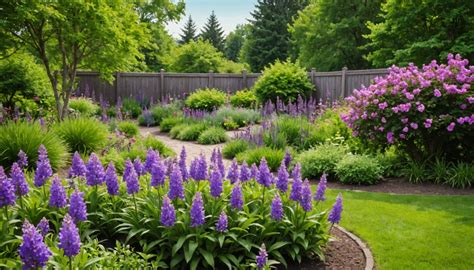 jardin avec fleurs violettes