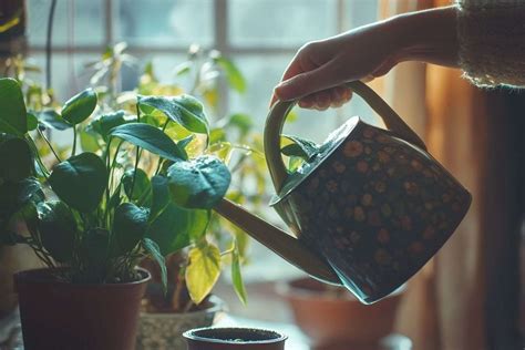 Illustration d'une main arrosant une plante grasse