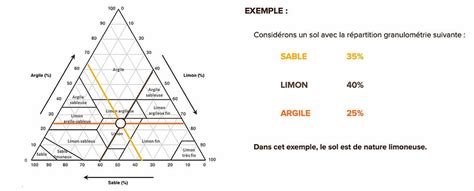 Schéma de la composition granulométrique d'un sol