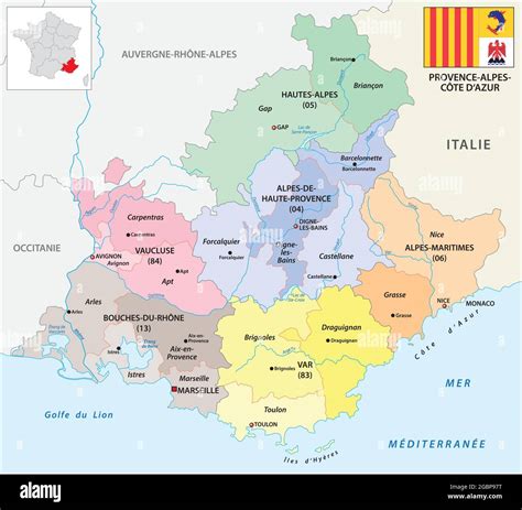 Carte des sites mégalithiques de la région de Provence