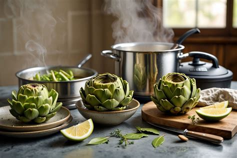 Infographie : Étapes de préparation d'un artichaut avant cuisson.