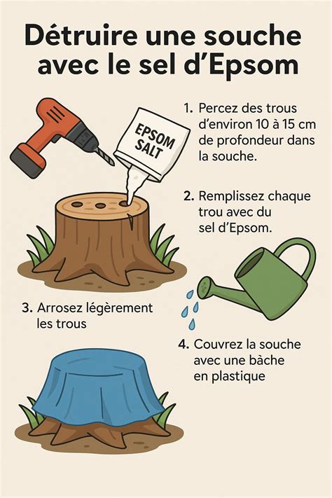 Illustration de la technique d'Alain Pontoppidan pour épuiser une souche