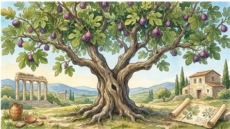Illustration d'un figuier méditerranéen en pleine saison