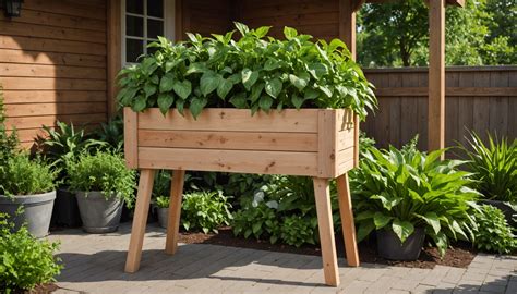 Jardinière surélevée en pierres sèches avec un assortiment de plantes