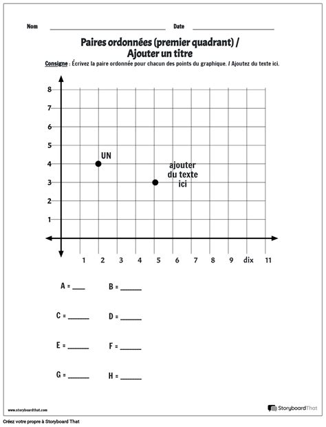 diagramme d'une grille de coordonnées simplifiée