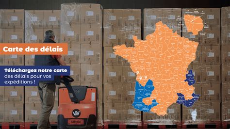 carte de France avec indication des délais de livraison