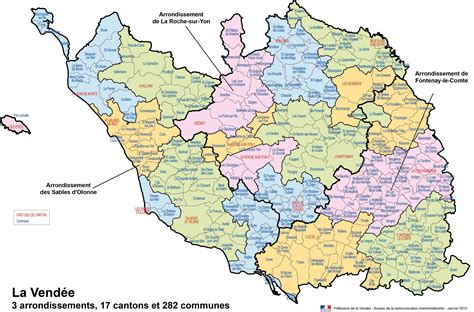 Carte de la Vendée et des Deux-Sèvres avec les emplacements des vergers