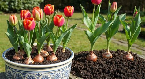 Bulbes défleuris en pot