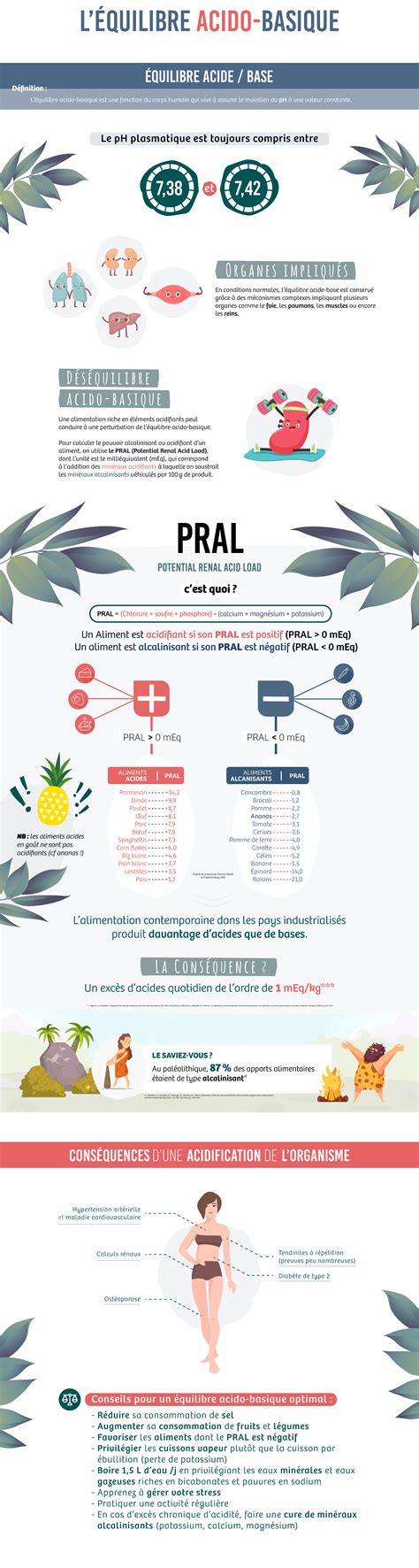 Infographie sur l'équilibre acido-basique du corps