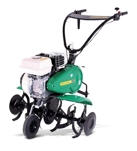 Vue d'ensemble de la motobineuse Verts Loisirs VLP 56 GPR2 sur un terrain cultivé