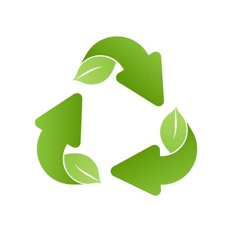 Symbole de recyclage avec une feuille verte